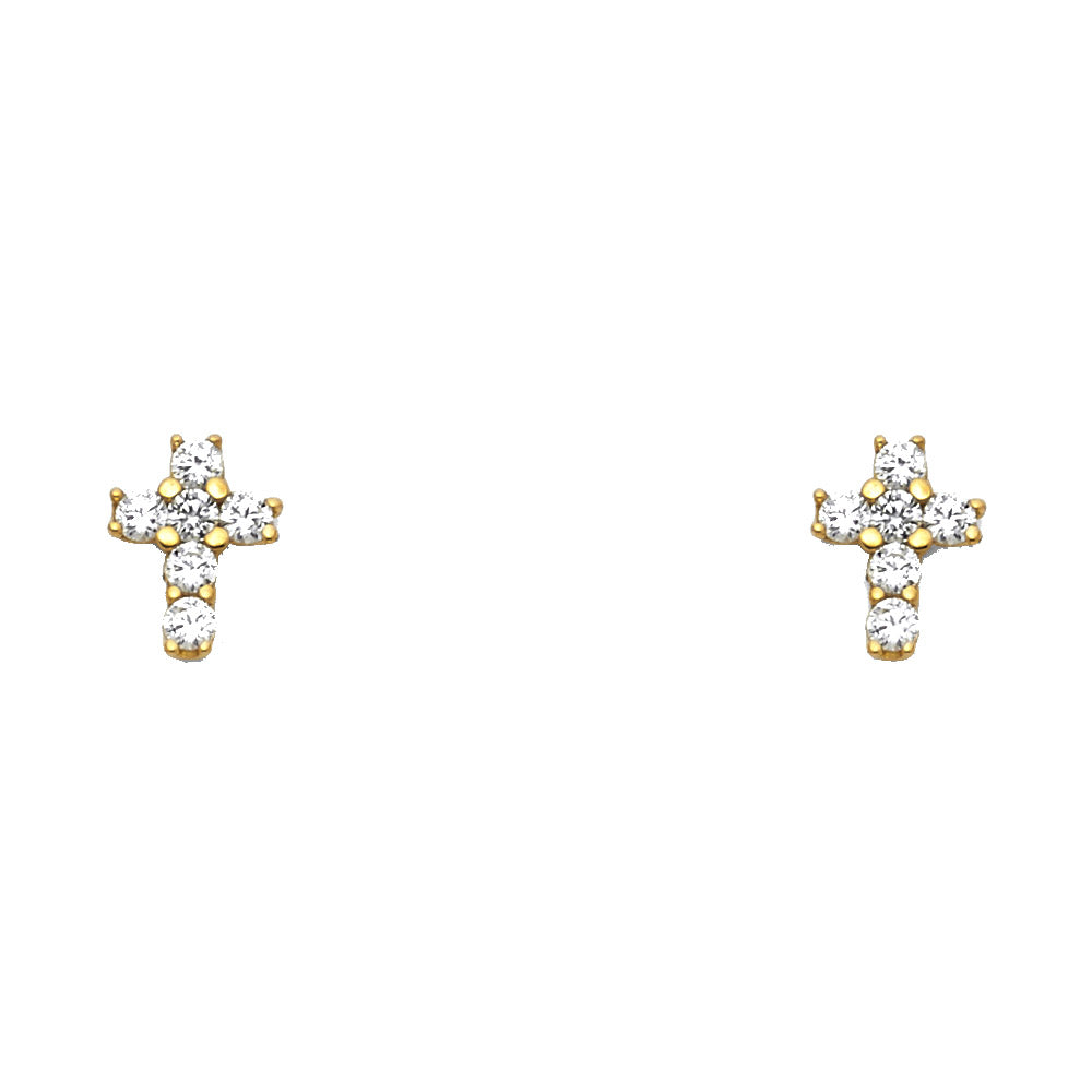 14K Yellow Gold Stud Earring & Solitaire Jewelry - ST651