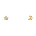 14K Yellow Gold Stud Earring & Solitaire Jewelry - ST654
