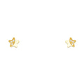 14K Yellow Gold Stud Earring & Solitaire Jewelry - ST657