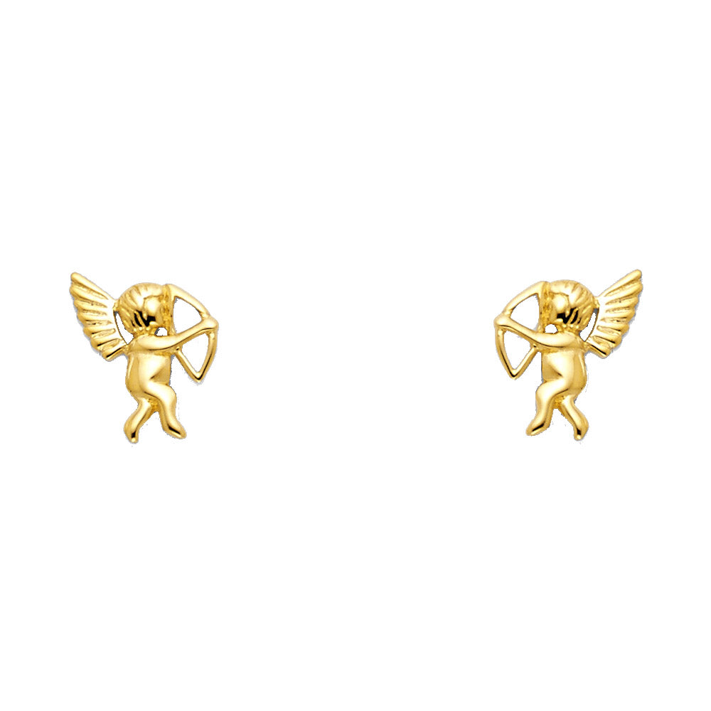 14K Yellow Gold Stud Earring & Solitaire Jewelry 5mm - ST658