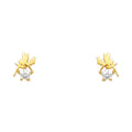 14K Yellow Gold Stud Earring & Solitaire Jewelry 5mm - ST659