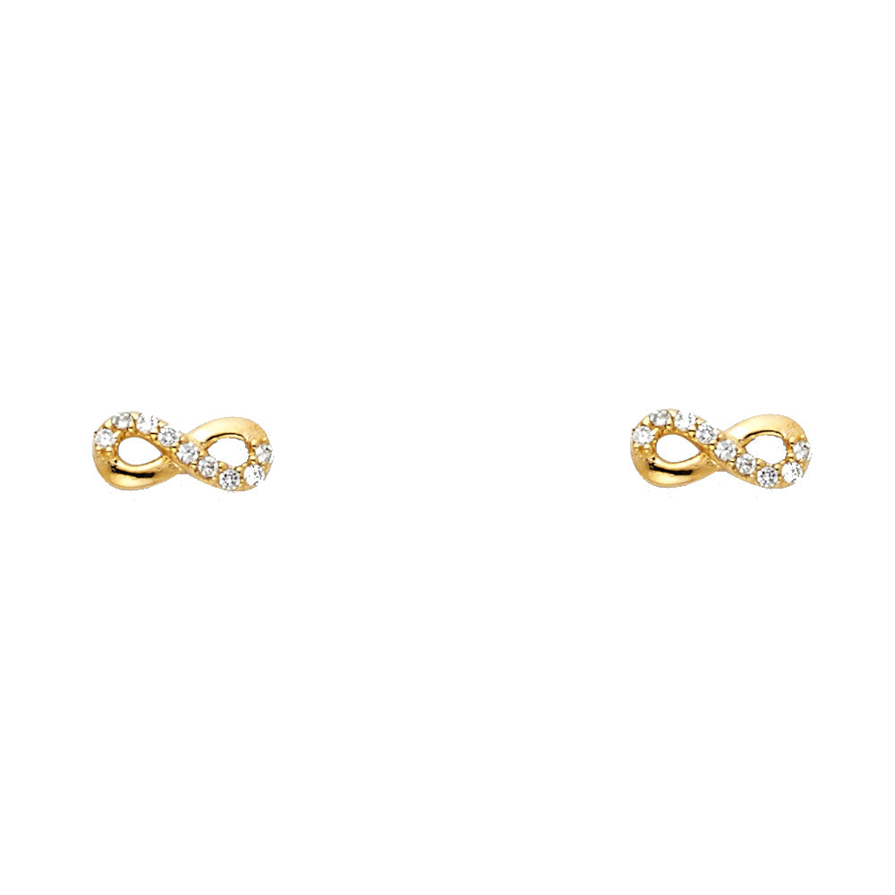 14K Yellow Gold Stud Earring & Solitaire Jewelry - ST661