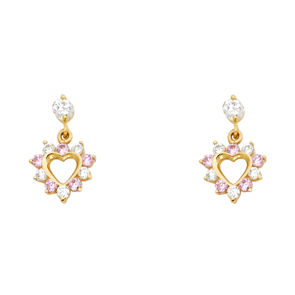 14K Yellow Gold Stud Earring & Solitaire Jewelry - ST663