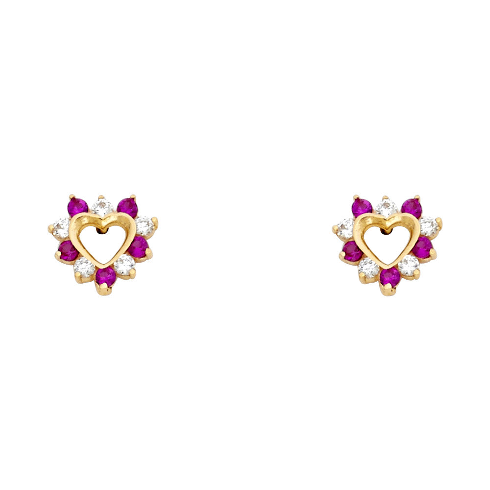 14K Yellow Gold Stud Earring & Solitaire Jewelry - ST665