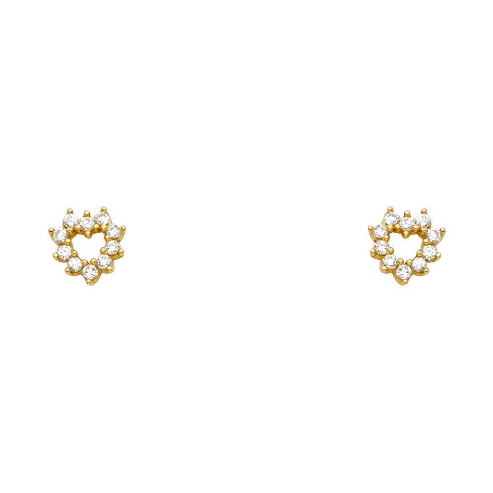 14K Yellow Gold Stud Earring & Solitaire Jewelry - ST670