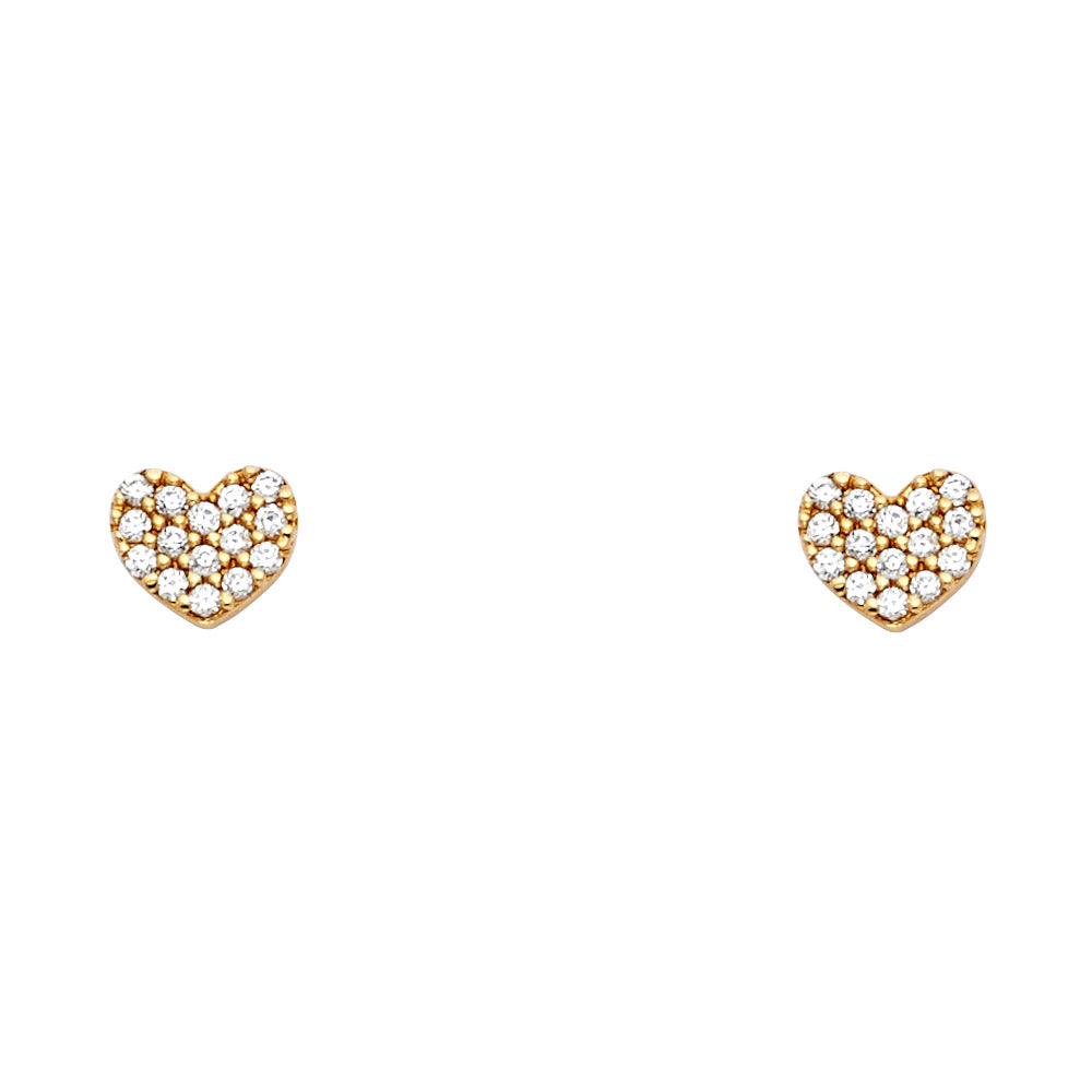14K Yellow Gold Stud Earring & Solitaire Jewelry - ST674