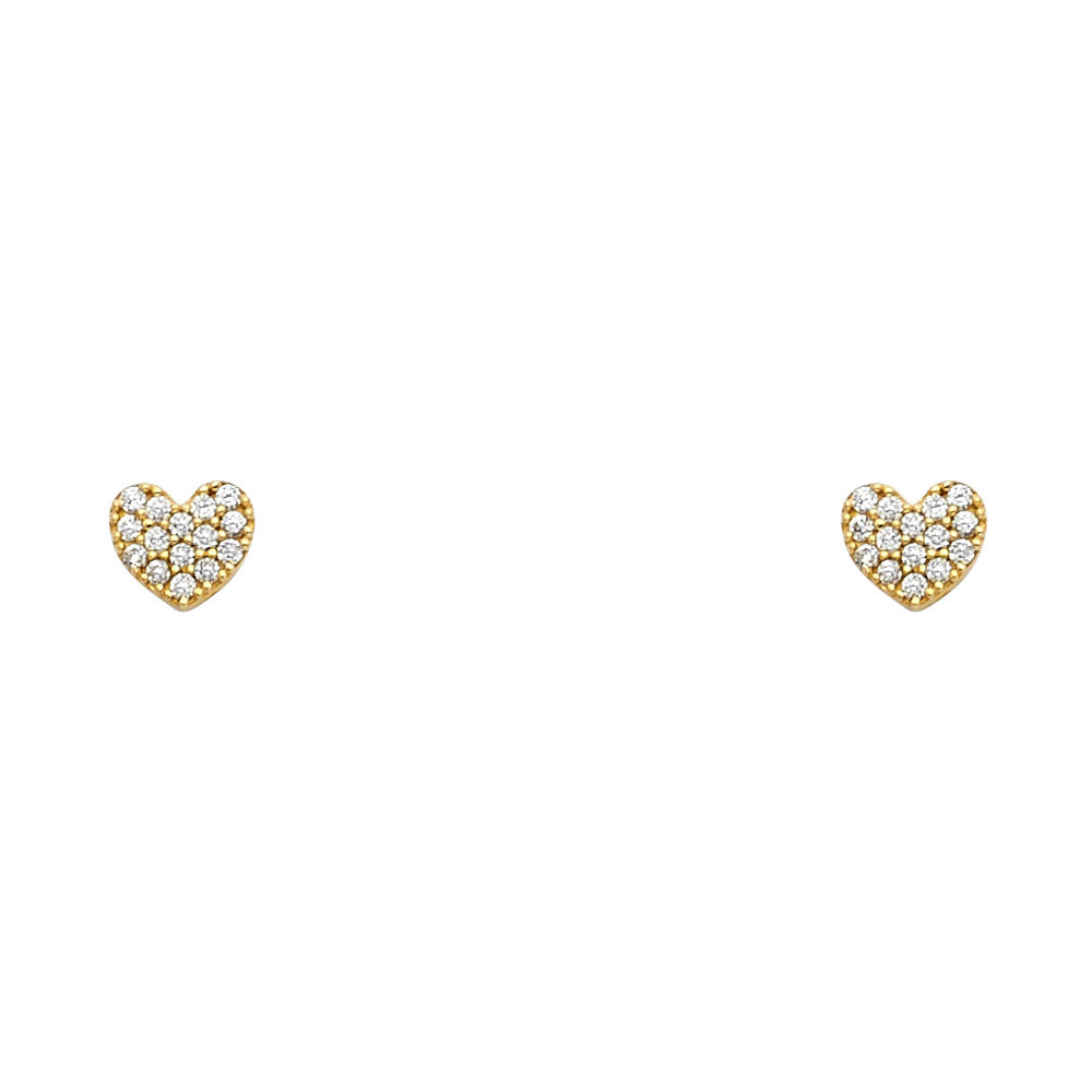 14K Yellow Gold Stud Earring & Solitaire Jewelry - ST675