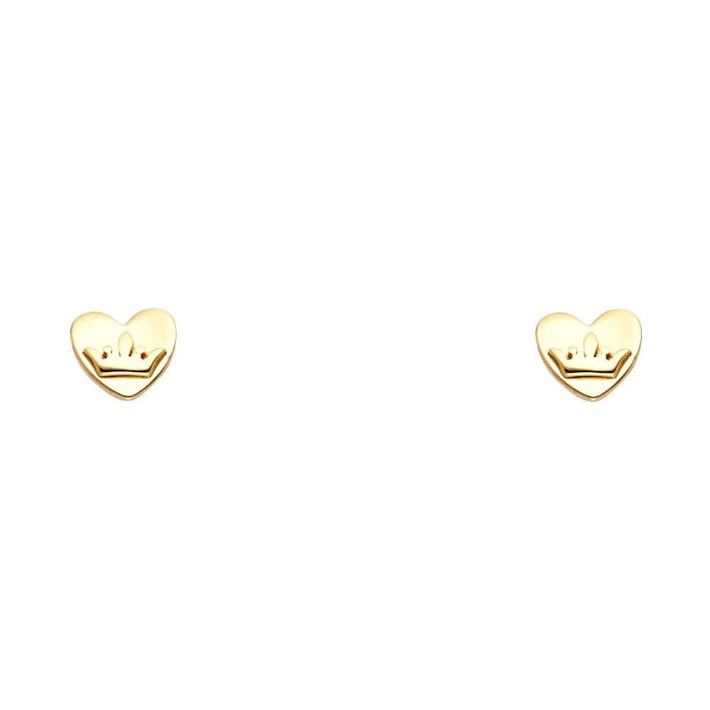 14K Yellow Gold Stud Earring & Solitaire Jewelry - ST676