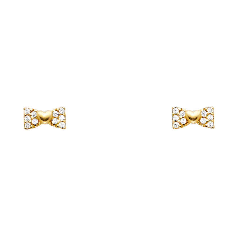 14K Yellow Gold Stud Earring & Solitaire Jewelry - ST683
