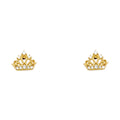 14K Yellow Gold Stud Earring & Solitaire Jewelry - ST686