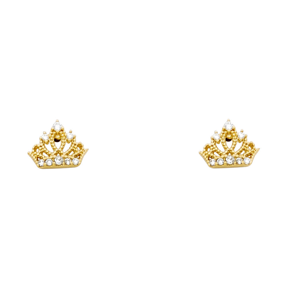 14K Yellow Gold Stud Earring & Solitaire Jewelry - ST686