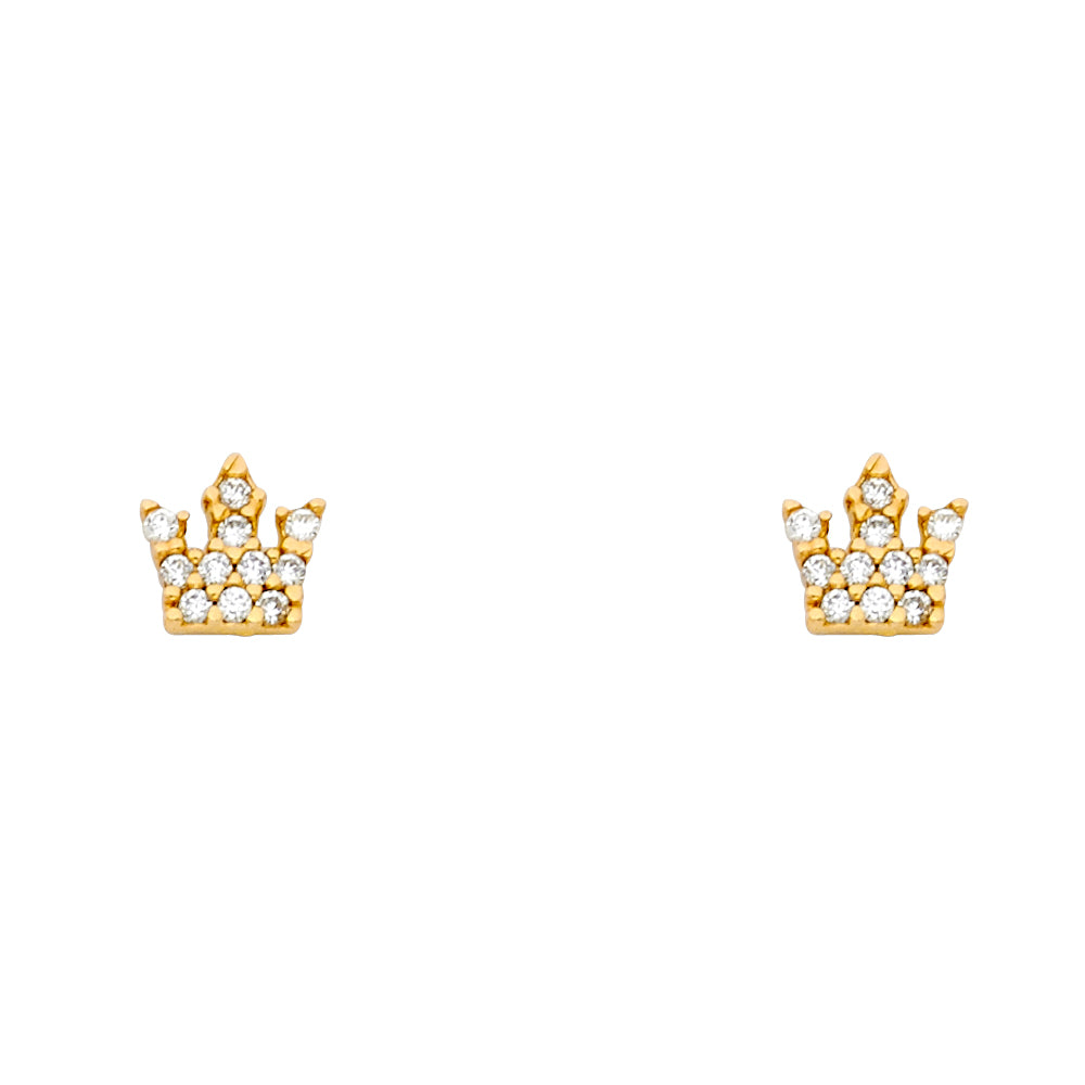 14K Yellow Gold Stud Earring & Solitaire Jewelry - ST687