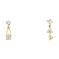14K Yellow Gold Stud Earring & Solitaire Jewelry - ST690