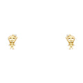 14K Yellow Gold Stud Earring & Solitaire Jewelry - ST691