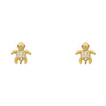 14K Yellow Gold Stud Earring & Solitaire Jewelry - ST696