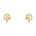 14K Yellow Gold Stud Earring & Solitaire Jewelry - ST702