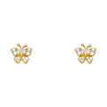 14K Yellow Gold Stud Earring & Solitaire Jewelry - ST707