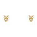 14K Yellow Gold Stud Earring & Solitaire Jewelry - ST709