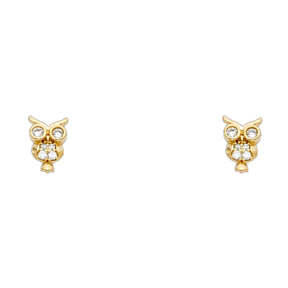 14K Yellow Gold Stud Earring & Solitaire Jewelry - ST709