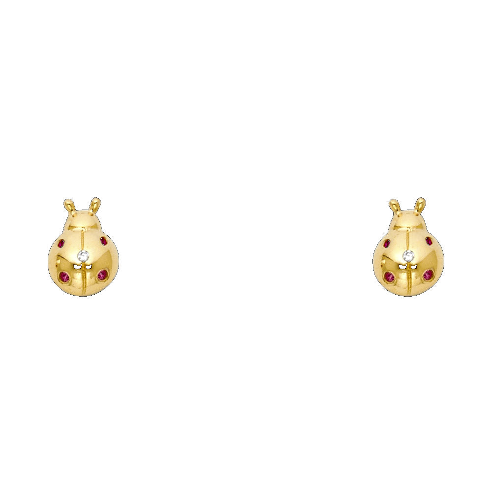 14K Yellow Gold Stud Earring & Solitaire Jewelry - ST711