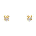 14K Yellow Gold Stud Earring & Solitaire Jewelry - ST712