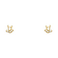 14K Yellow Gold Stud Earring & Solitaire Jewelry - ST713