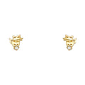 14K Yellow Gold Stud Earring & Solitaire Jewelry - ST716
