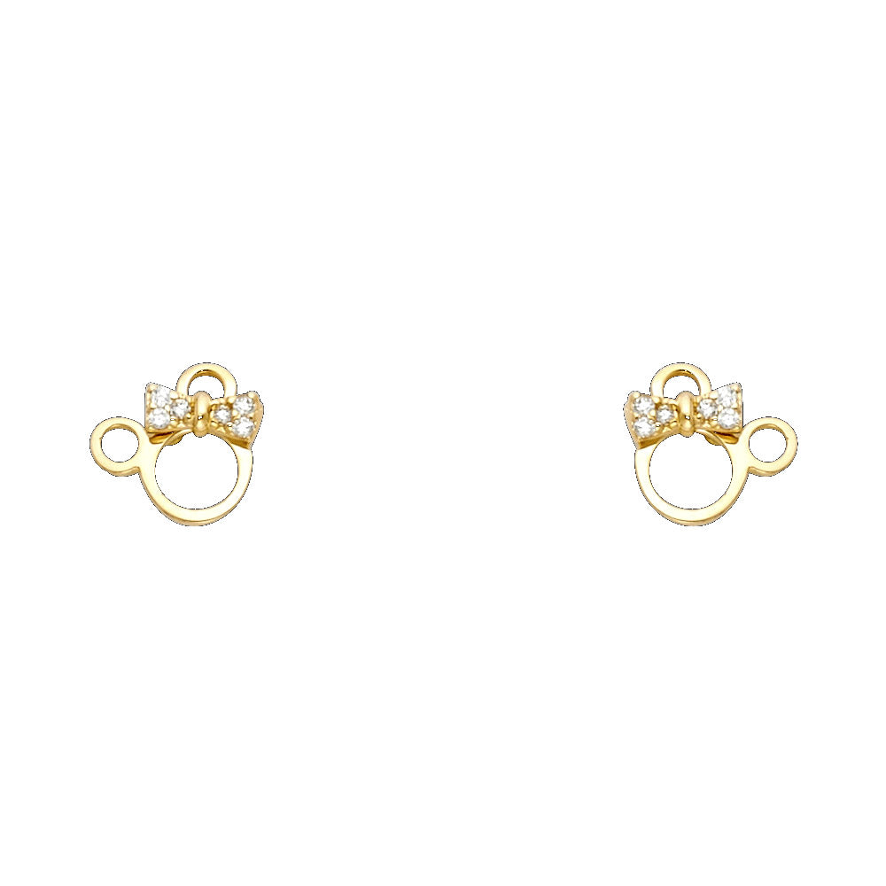 14K Yellow Gold Stud Earring & Solitaire Jewelry - ST717