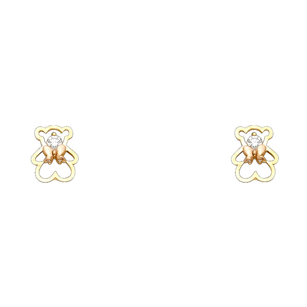 14K Yellow Gold Stud Earring & Solitaire Jewelry - ST719