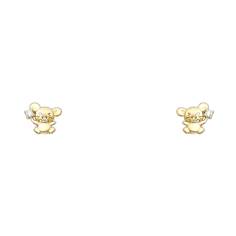 14K Yellow Gold Stud Earring & Solitaire Jewelry - ST720