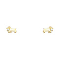 14K Yellow Gold Stud Earring & Solitaire Jewelry - ST724