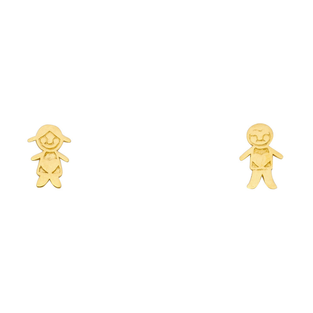 14K Yellow Gold Stud Earring & Solitaire Jewelry - ST732
