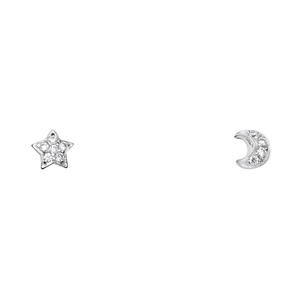 14K Yellow Gold Stud Earring & Solitaire Jewelry - ST749