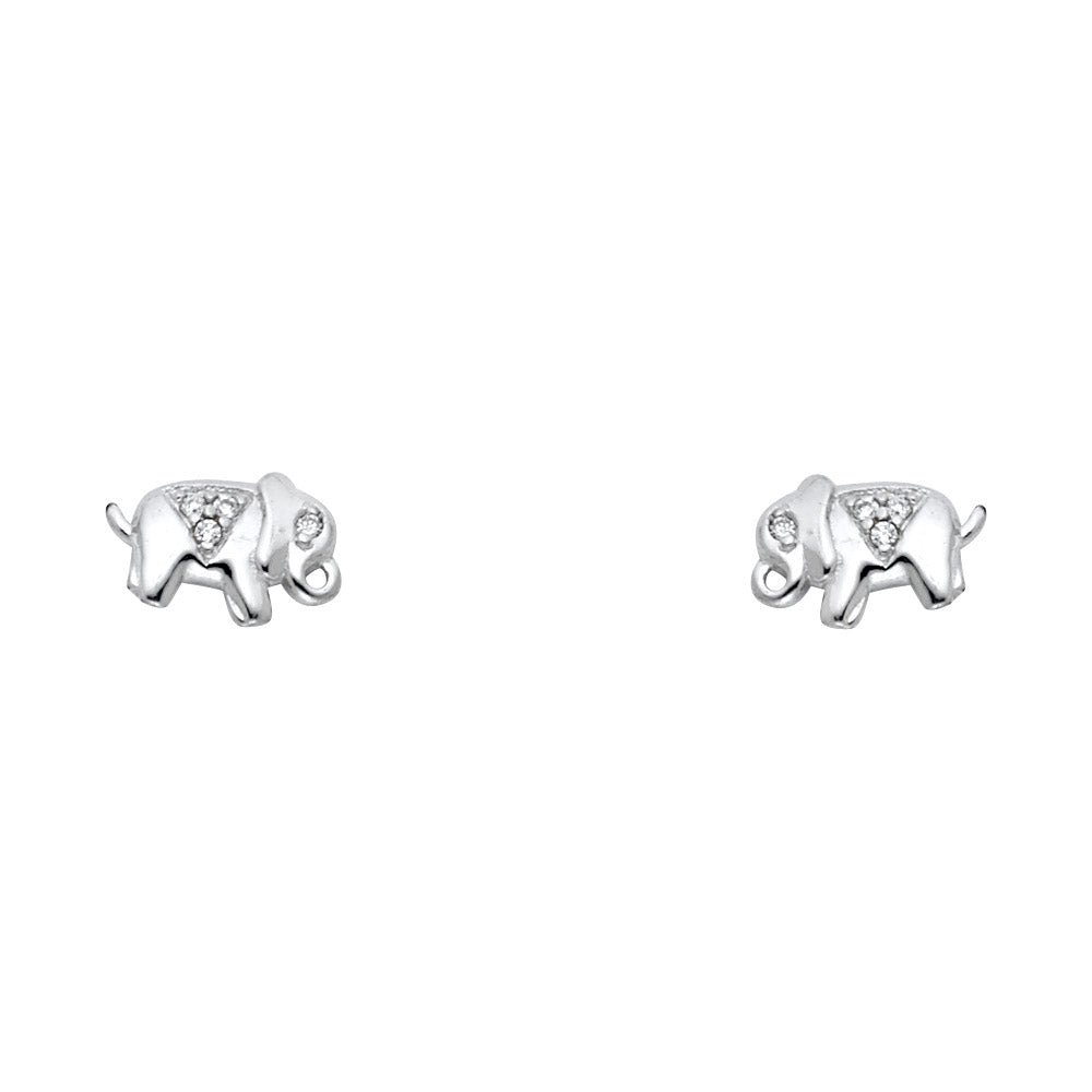14K Yellow Gold Stud Earring & Solitaire Jewelry - ST754