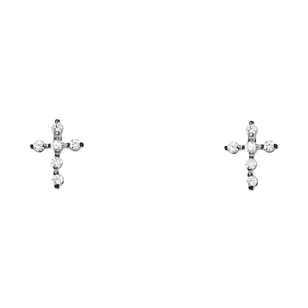14K Yellow Gold Stud Earring & Solitaire Jewelry - ST763