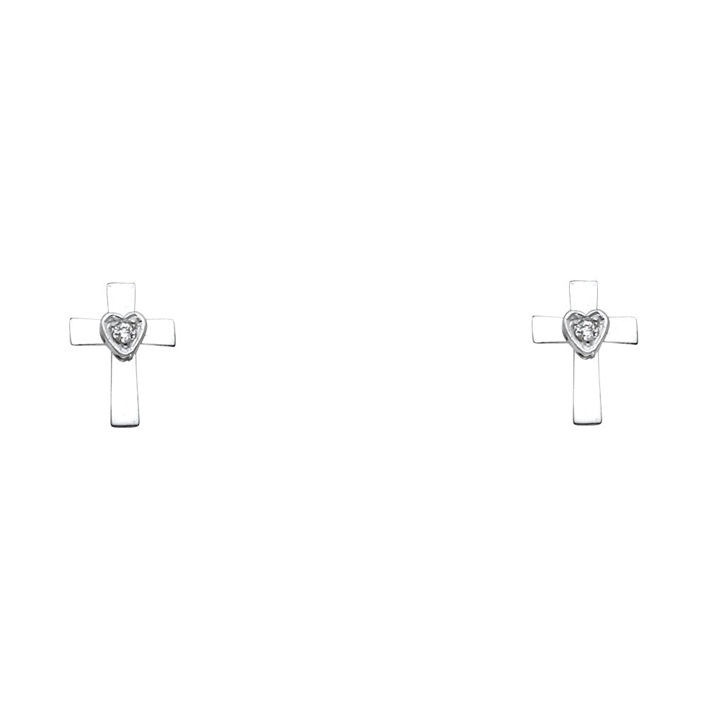 14K Yellow Gold Stud Earring & Solitaire Jewelry - ST764