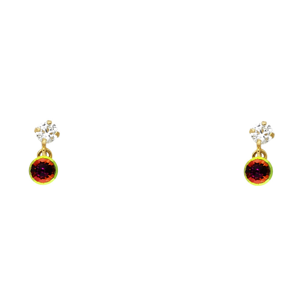 14K Yellow Gold Stud Earring & Solitaire Jewelry - ST772