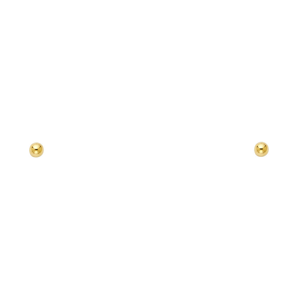 14K Yellow Gold Stud Earring & Solitaire Jewelry 8mm - ST773
