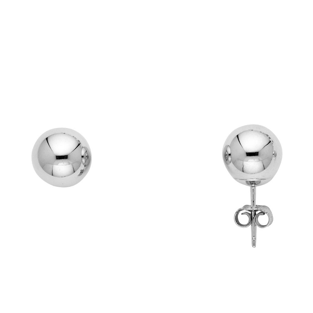 14K Yellow Gold Stud Earring & Solitaire Jewelry 8mm - ST774