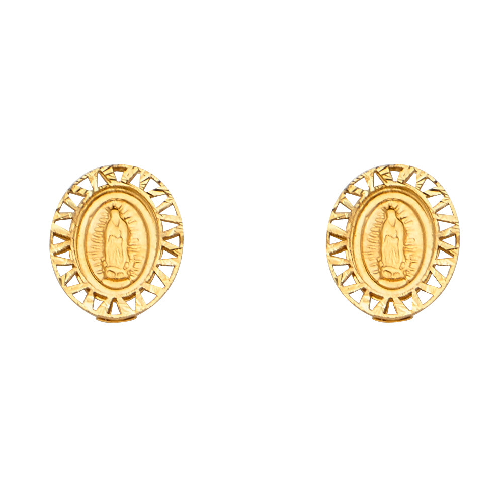 14K Yellow Gold Stud Earring & Solitaire Jewelry - ST781