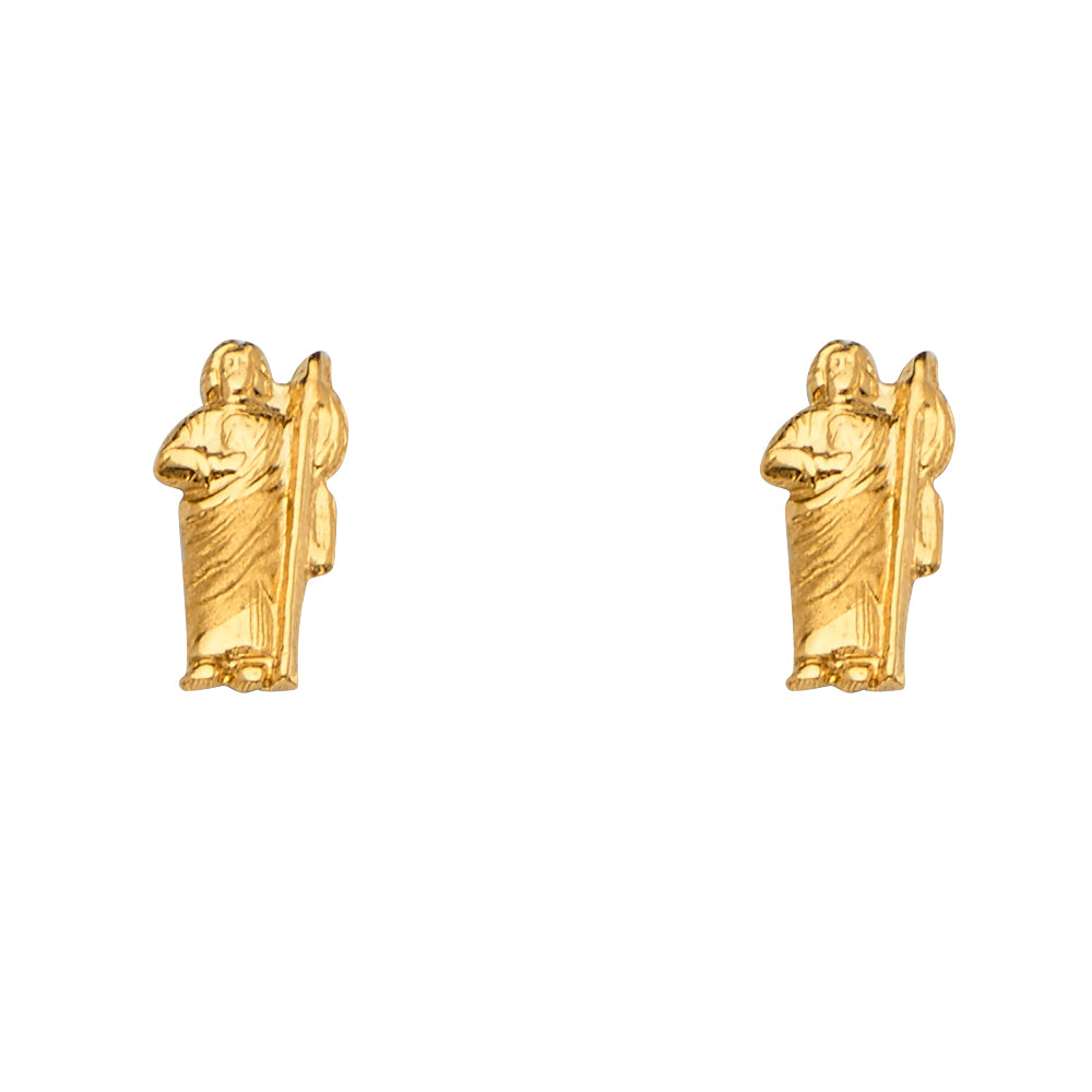 14K Yellow Gold Stud Earring & Solitaire Jewelry - ST785