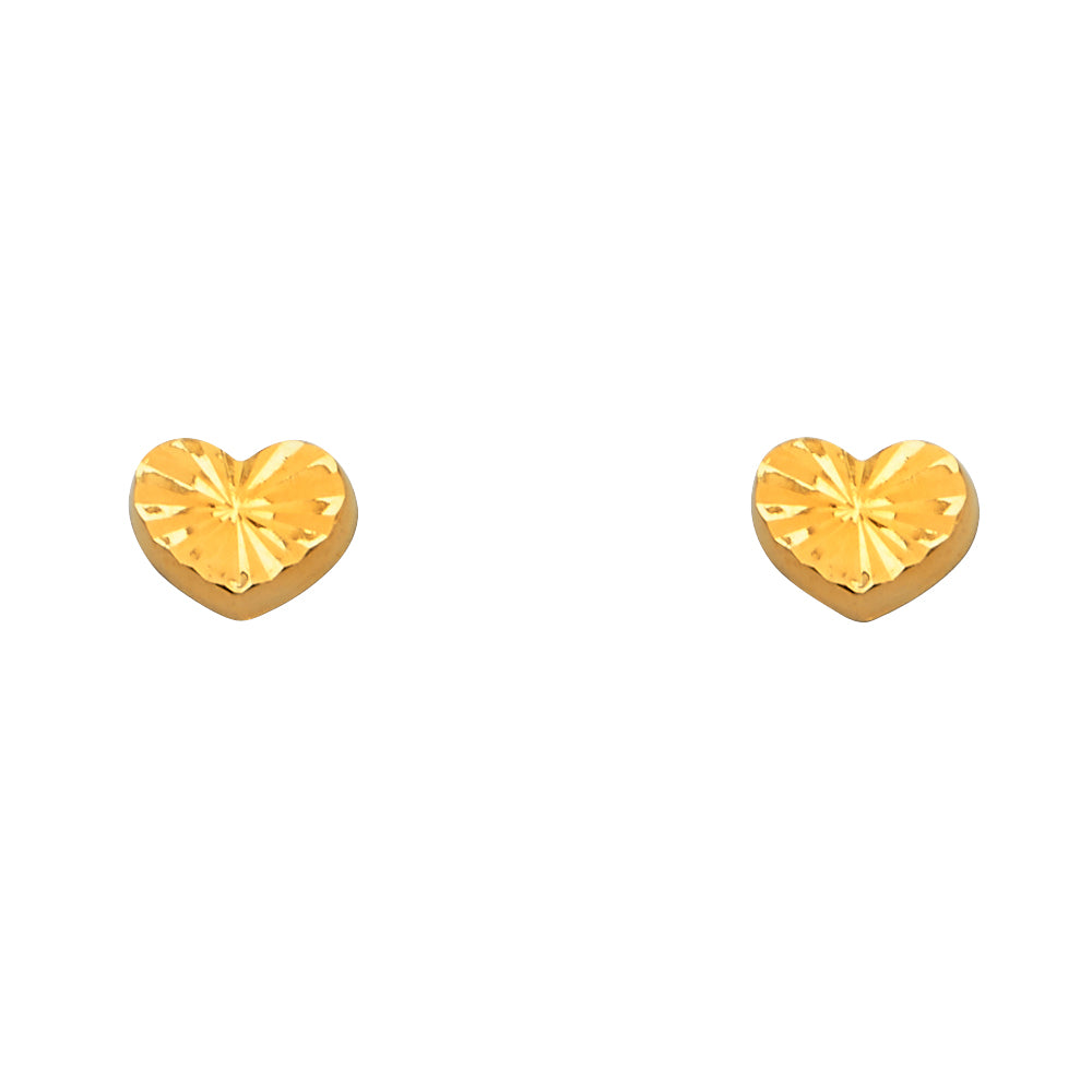 14K Yellow Gold Stud Earring & Solitaire Jewelry - ST788