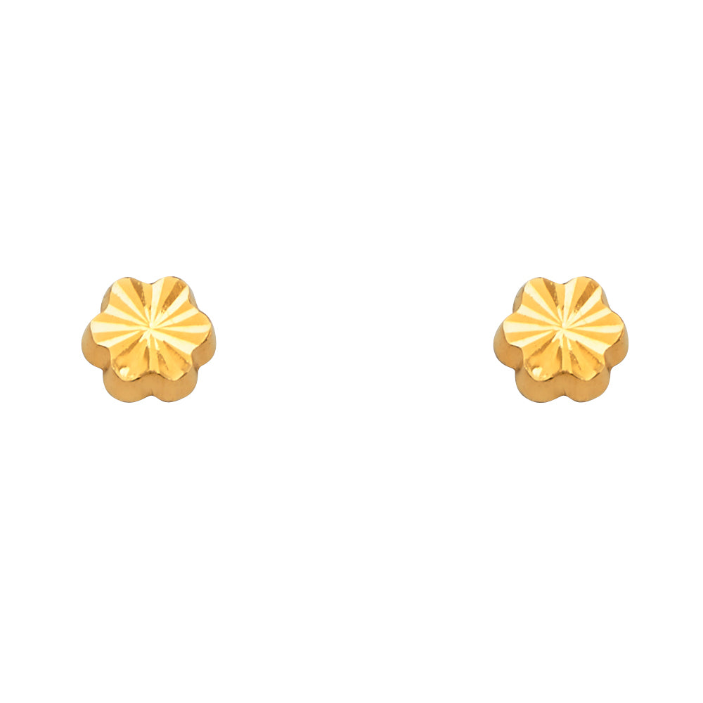 14K Yellow Gold Stud Earring & Solitaire Jewelry - ST791
