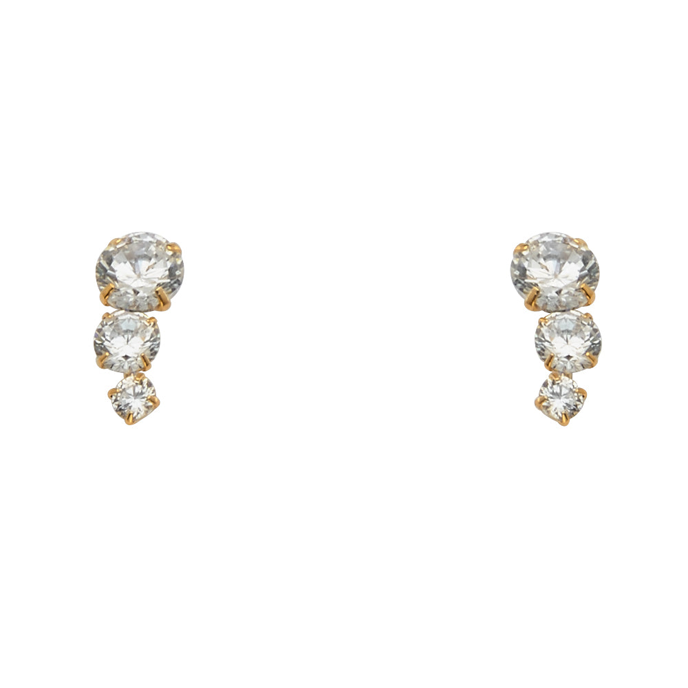 14K Yellow Gold Stud Earring & Solitaire Jewelry 5mm - ST794
