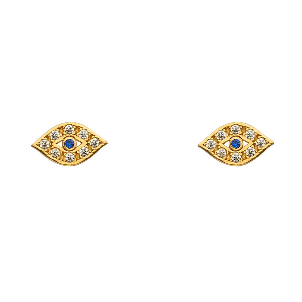 14K Yellow Gold Stud Earring & Solitaire Jewelry - ST796