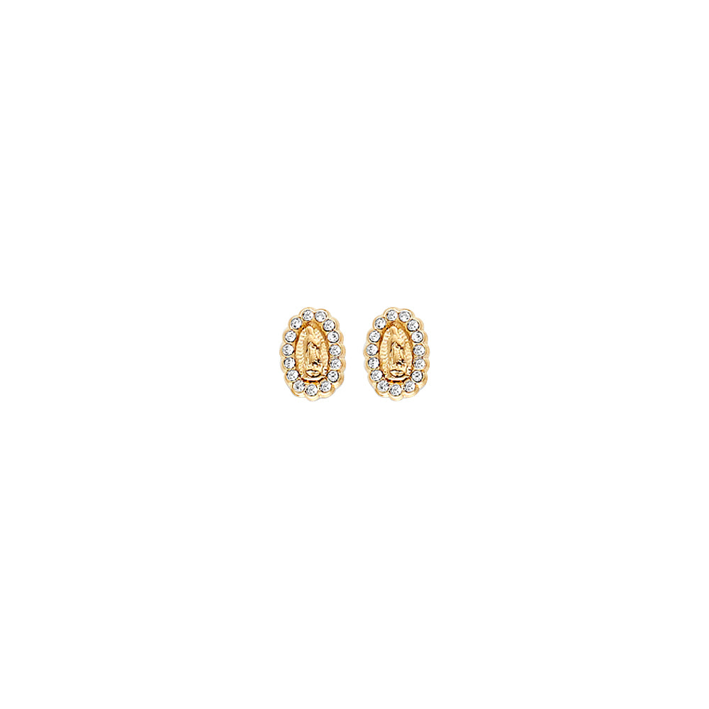 14K Yellow Gold Stud Earring & Solitaire Jewelry - ST801