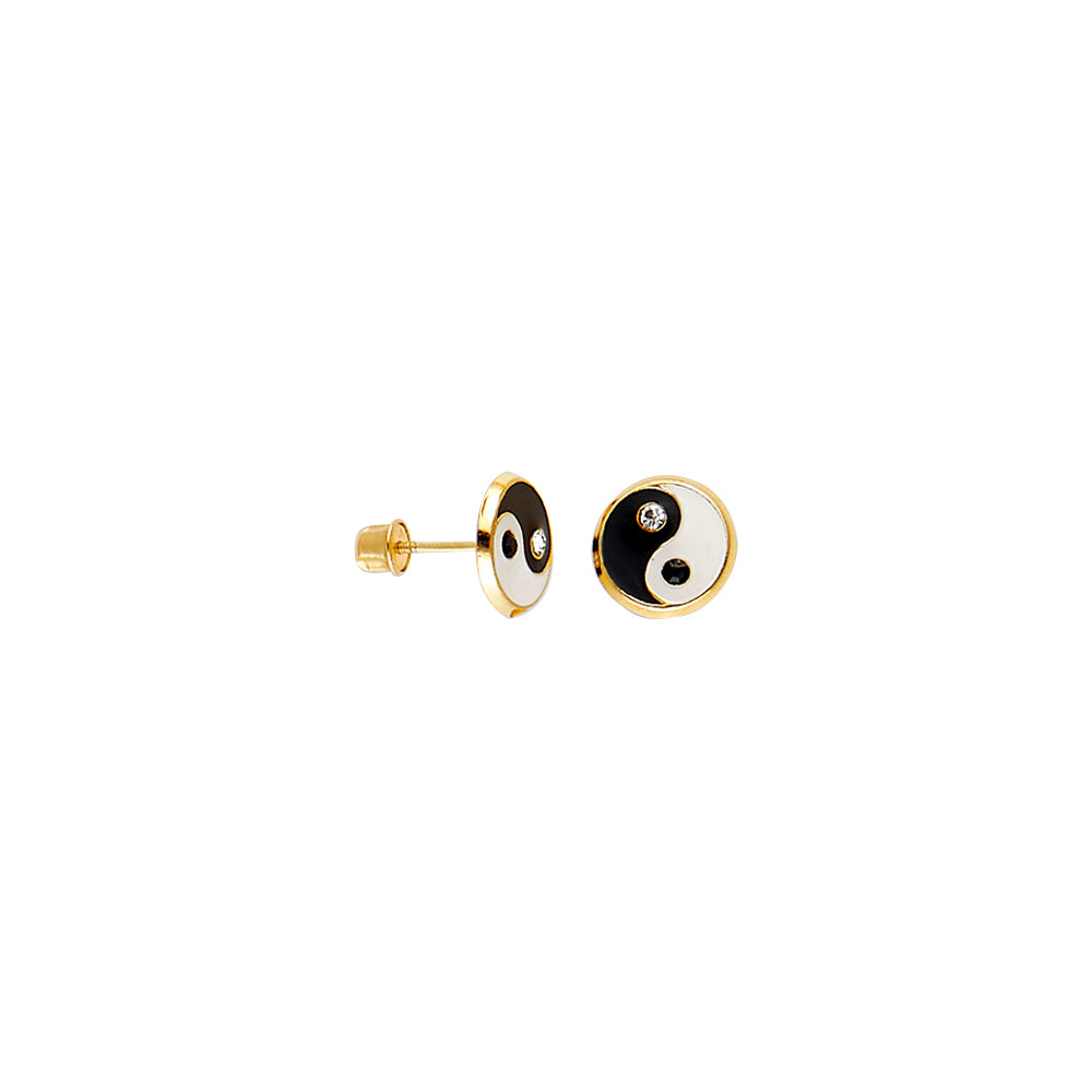 14K Yellow Gold Stud Earring & Solitaire Jewelry - ST804
