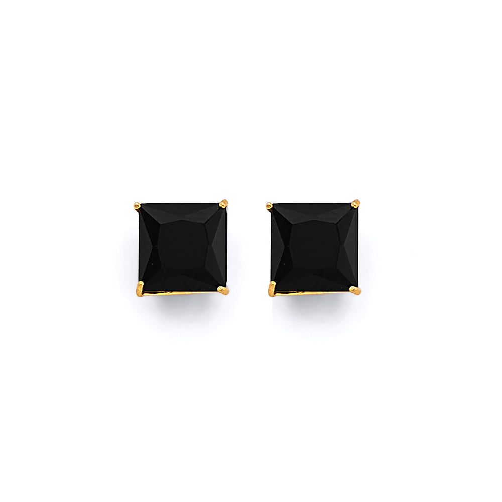 14K Yellow Gold Stud Earring & Solitaire Jewelry 3mm - ST823