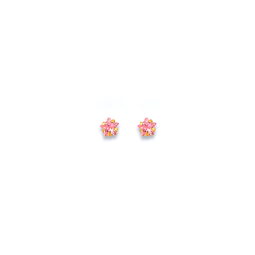 14K Yellow Gold Stud Earring & Solitaire Jewelry 3mm - ST824