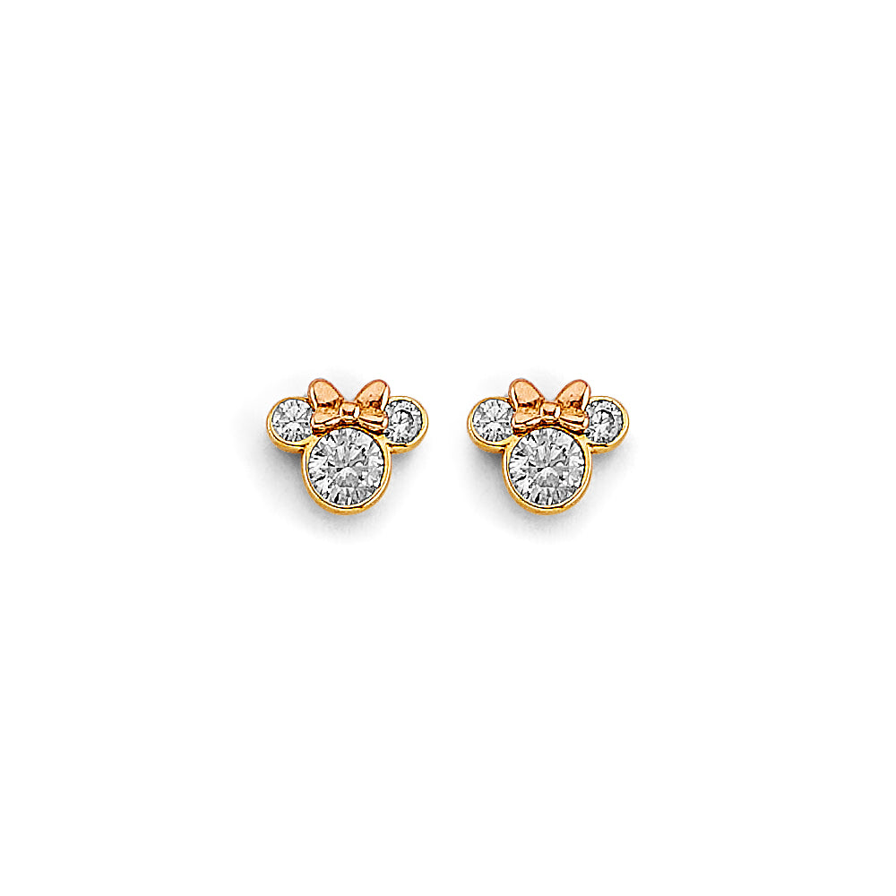 14K Yellow Gold Stud Earring & Solitaire Jewelry - ST826